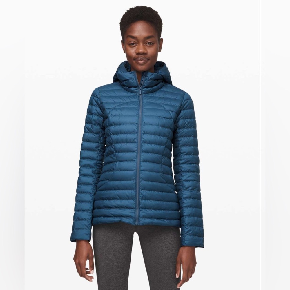 Lululemon Pack It Down Blue Hooded Puffer